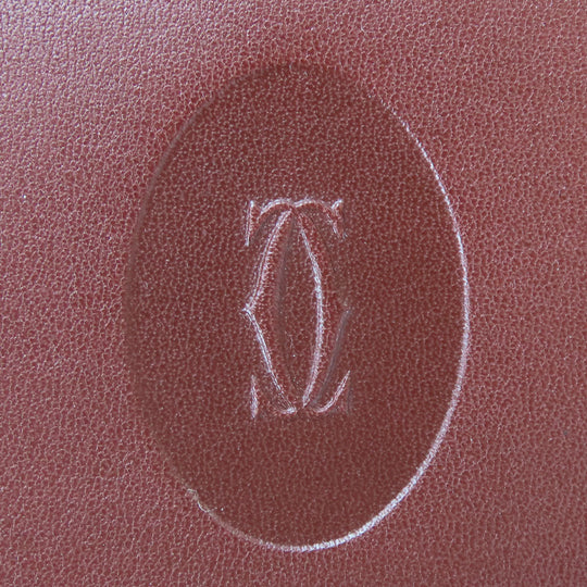 CARTIER Bifold Wallet Calfskin Bordeaux Must Line Women Used Authentic