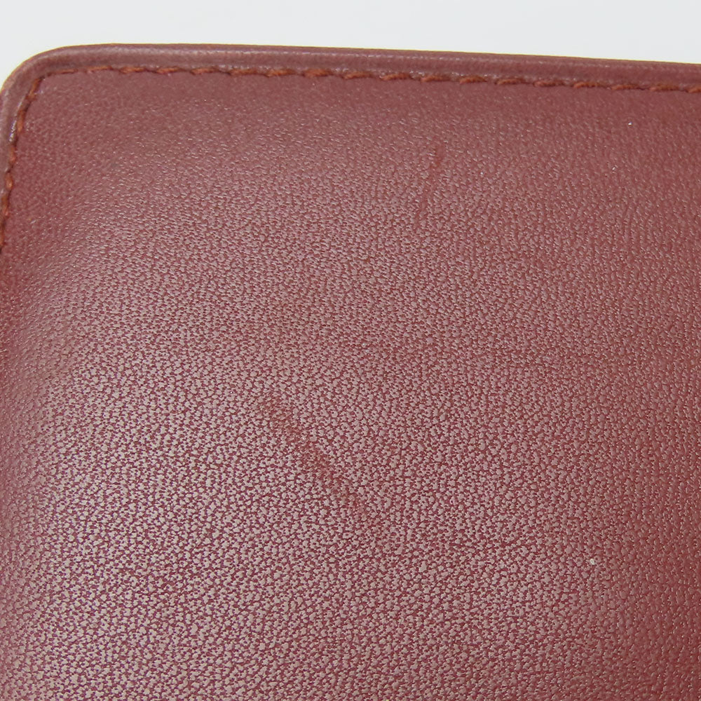 CARTIER Bifold Wallet Calfskin Bordeaux Must Line Women Used Authentic