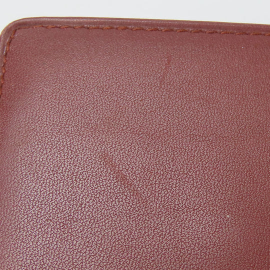 CARTIER Bifold Wallet Calfskin Bordeaux Must Line Women Used Authentic