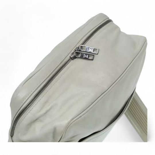 Louis Vuitton Monogram Difference Clarkson Shoulder Bag White Leather Canvas