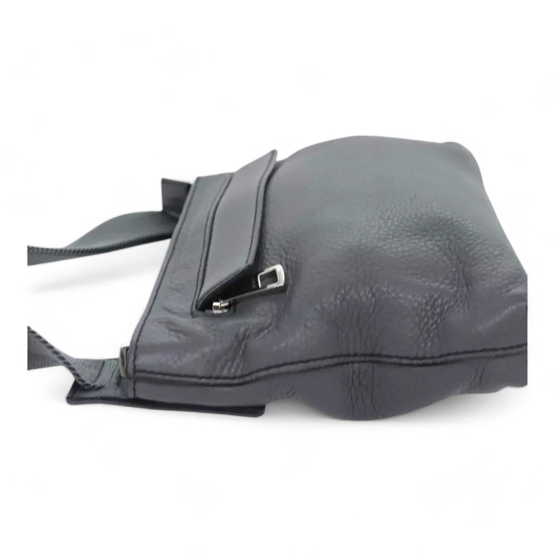 Gucci Interlocking Soho Shoulder Bag Leather Gray Silver