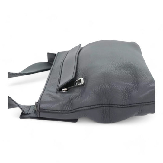 Gucci Interlocking Soho Shoulder Bag Leather Gray Silver