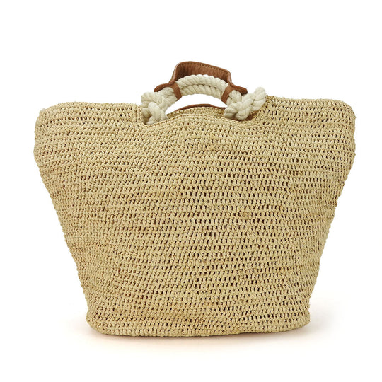 HELEN KAMINSKI Handbag Raffia, Leather beige Women Used Authentic