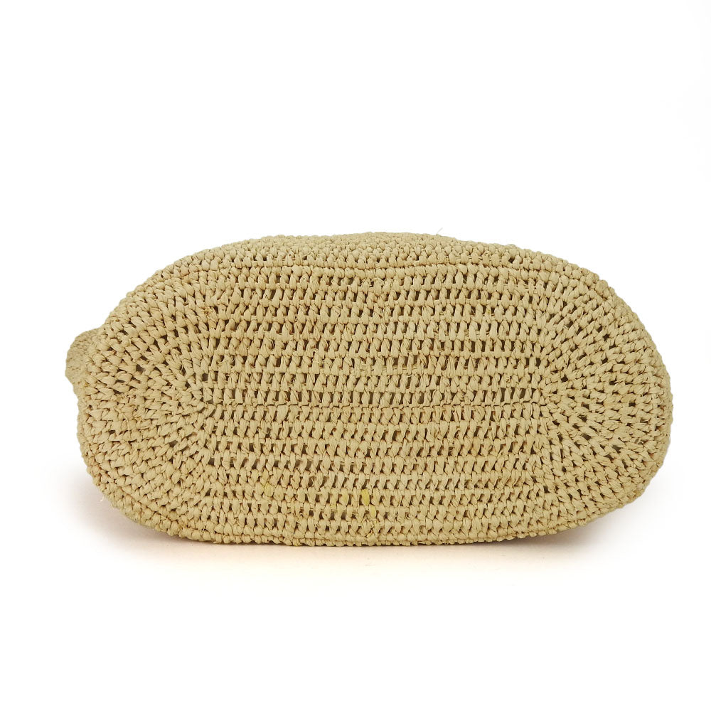 HELEN KAMINSKI Handbag Raffia, Leather beige Women Used Authentic