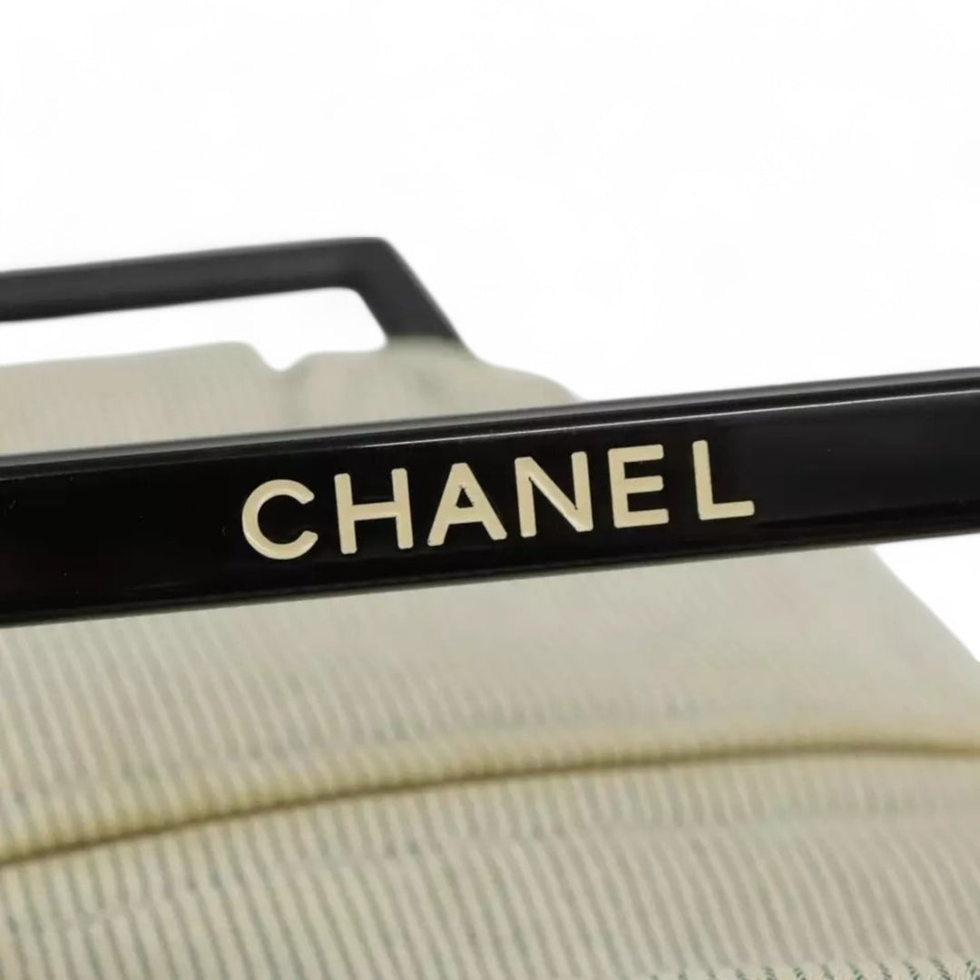Chanel Handbag Canvas Green Silver CC Logo Bag