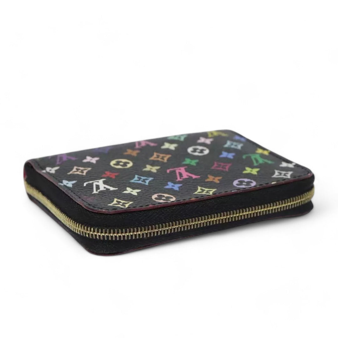 Louis Vuitton Monogram Zippy Coin Purse Multicolor Black Women's Canvas Wallet