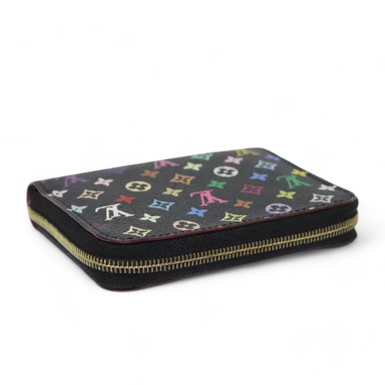 Louis Vuitton Monogram Zippy Coin Purse Multicolor Black Women's Canvas Wallet