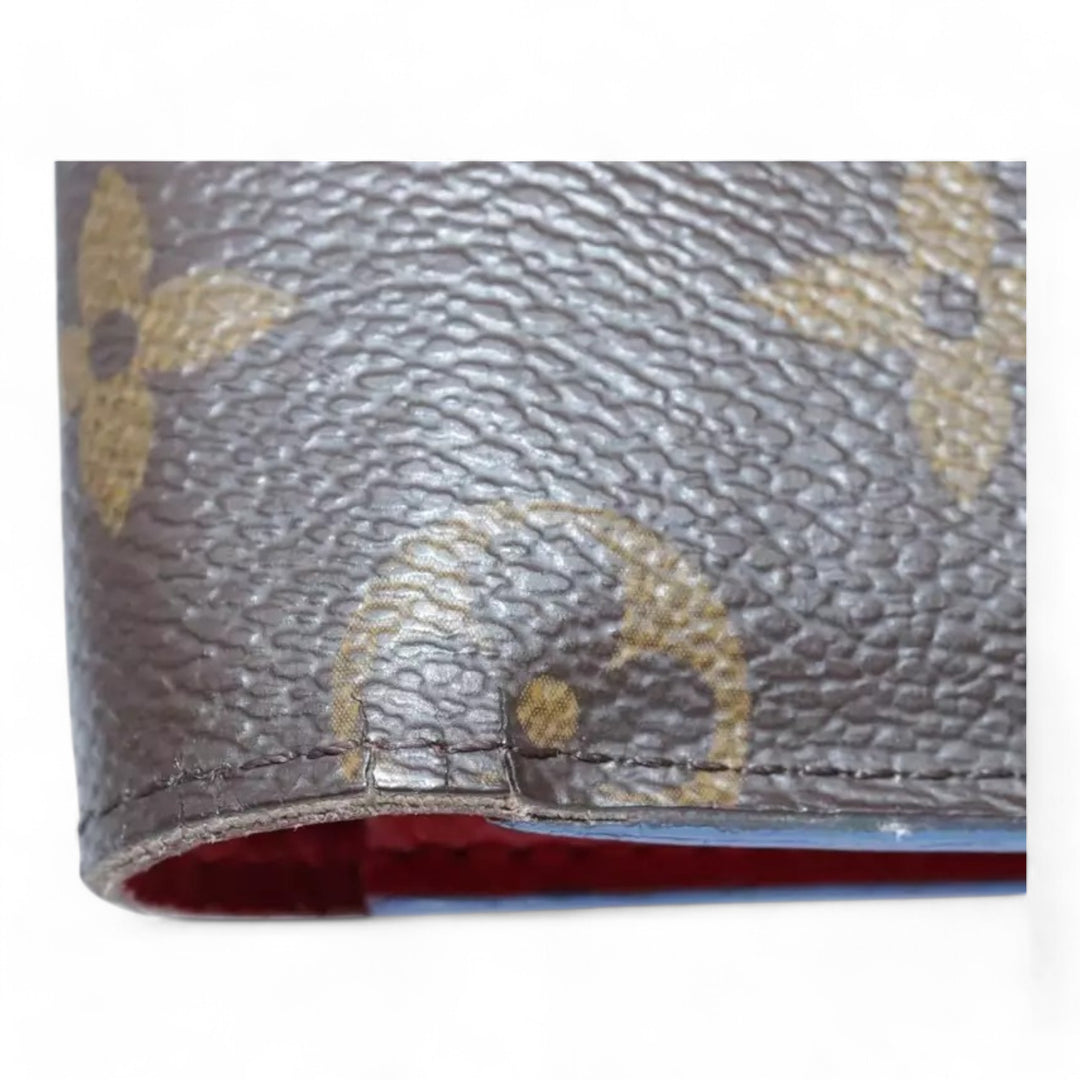 Louis Vuitton Monogram NBA Mens Leather Bifold Wallet Brown Red