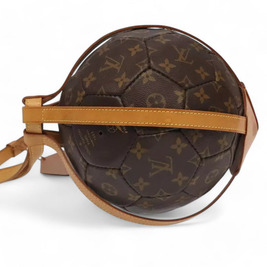 Louis Vuitton Monogram Soccer Ball France 98 World Cup Memorial Brown Leather Limited Edition