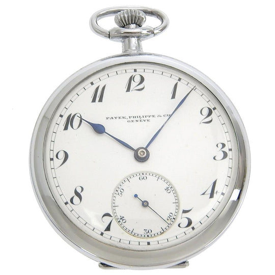 PATEK PHILIPPE Pocket watch Hand Winding Stainless Steel white 191034 1920 18jewels white dial mens(Unisex) Used Authentic
