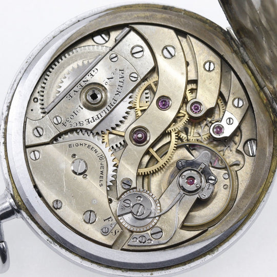 PATEK PHILIPPE Pocket watch Hand Winding Stainless Steel white 191034 1920 18jewels white dial mens(Unisex) Used Authentic