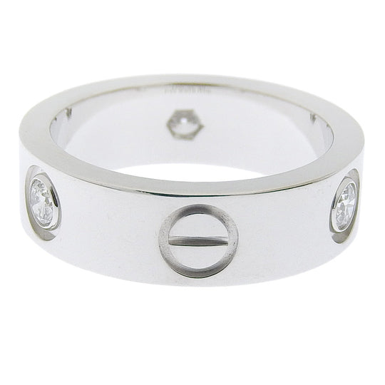 CARTIER Ring K18 White Gold, Diamond White gold Half diamond Love Ring Women 49 Used Authentic