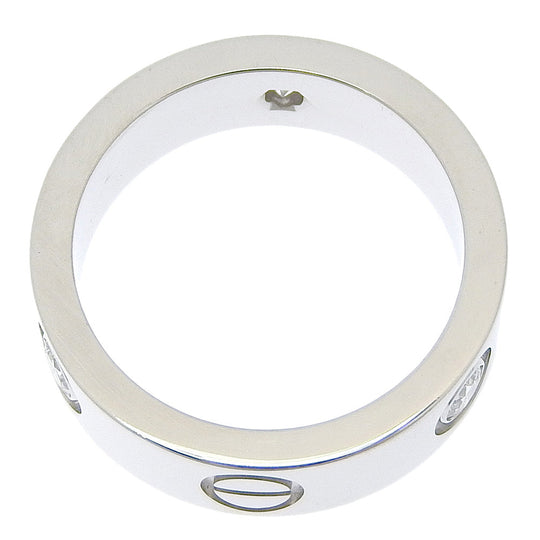 CARTIER Ring K18 White Gold, Diamond White gold Half diamond Love Ring Women 49 Used Authentic