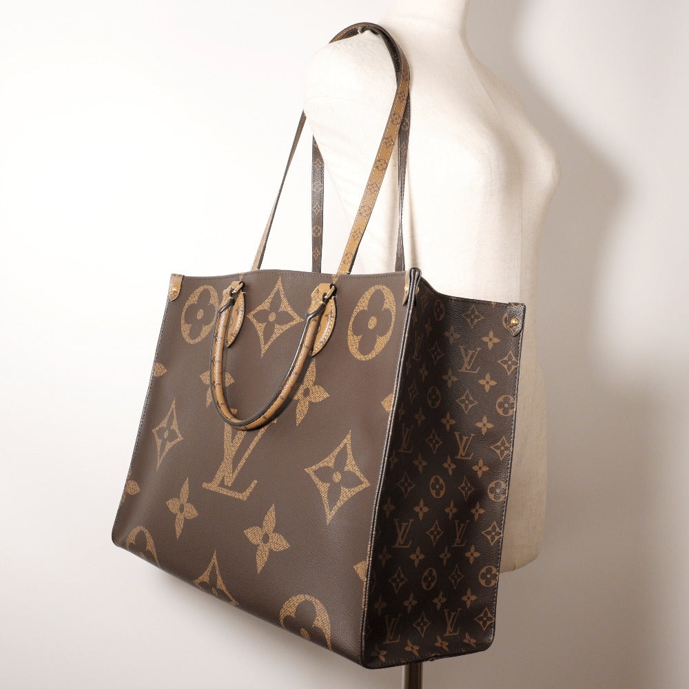 LOUIS VUITTON Tote Bag M45320 Monogram Canvas , Monogram Reverse Brown 2WAYShoulder Monogram Giant On-the-go GM Women(Unisex) Used Authentic