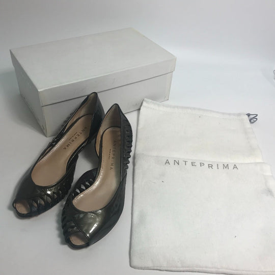 ANTEPRIMA pumps Patent leather Dark khaki smack metal barbie Women 34 Used Authentic