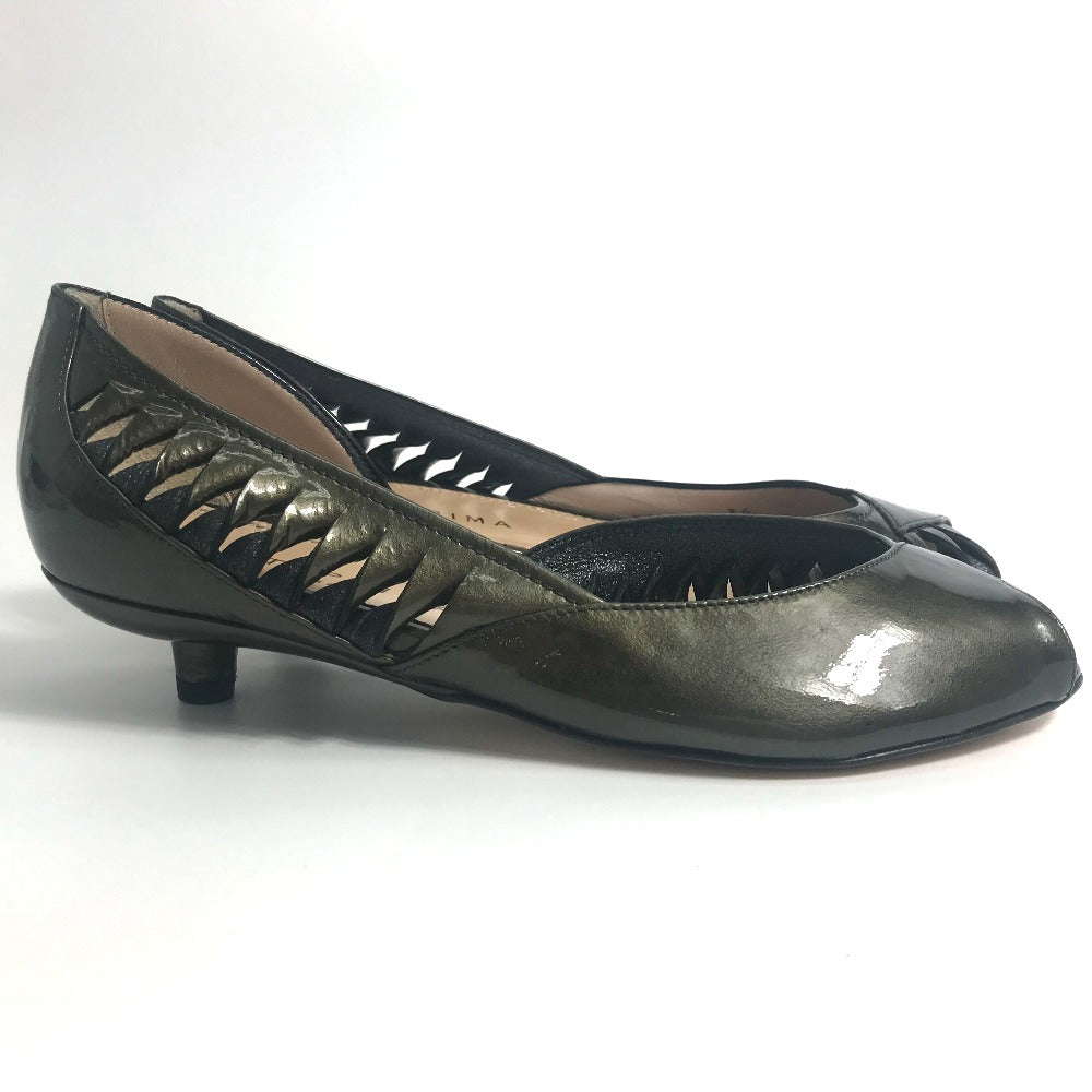 ANTEPRIMA pumps Patent leather Dark khaki smack metal barbie Women 34 Used Authentic