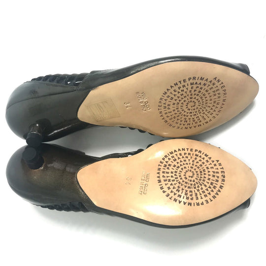 ANTEPRIMA pumps Patent leather Dark khaki smack metal barbie Women 34 Used Authentic