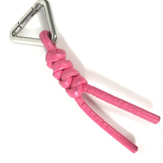BOTTEGAVENETA key ring leather pink Triangle Women Used Authentic