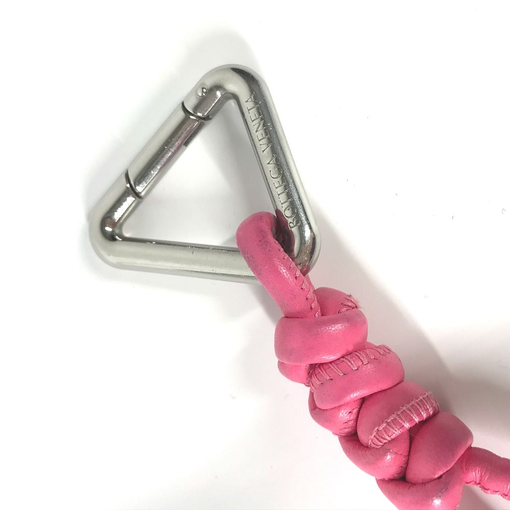 BOTTEGAVENETA key ring leather pink Triangle Women Used Authentic