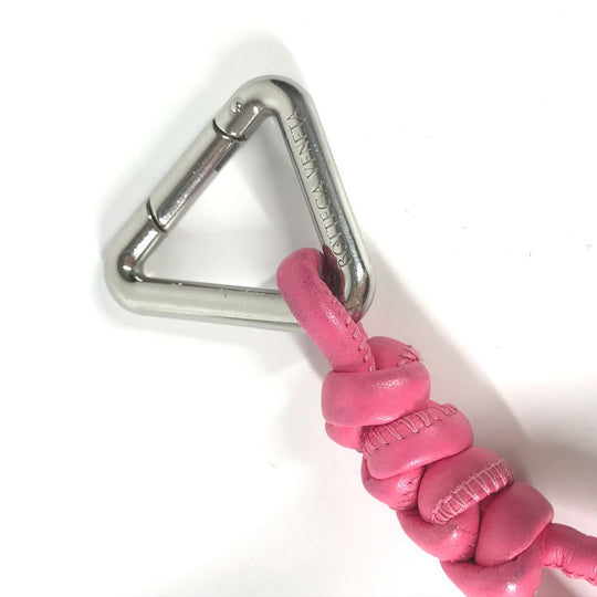 BOTTEGAVENETA key ring leather pink Triangle Women Used Authentic
