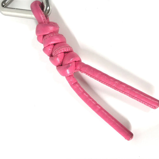 BOTTEGAVENETA key ring leather pink Triangle Women Used Authentic