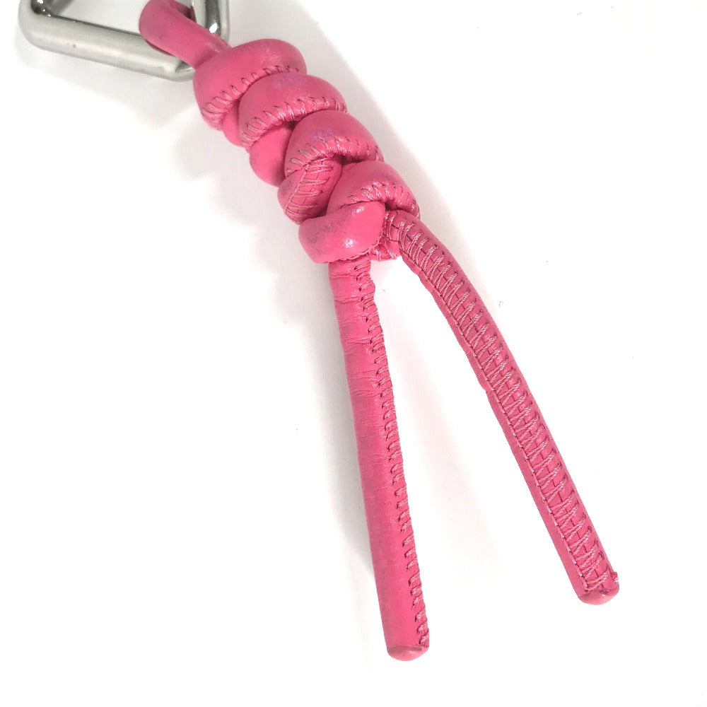 BOTTEGAVENETA key ring leather pink Triangle Women Used Authentic
