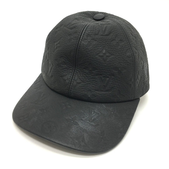 LOUIS VUITTON hat MP2605 Taurillon Clemence Leather black Monogram Newsboy cap 1.1 mens 58 Used Authentic