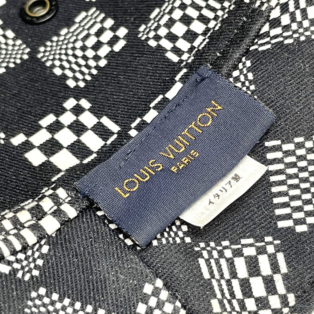 LOUIS VUITTON hat MP2947 cotton black Bonnet Distorted Damier mens 60 Used Authentic