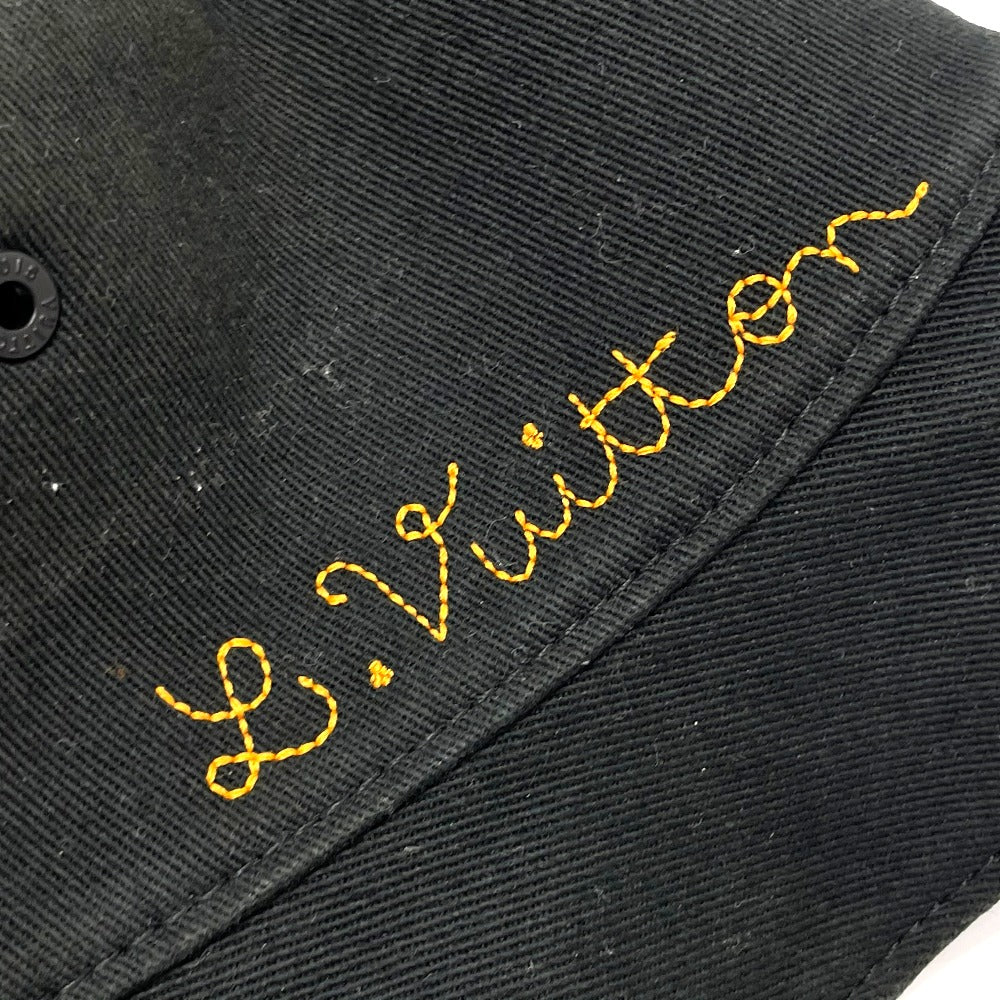 LOUIS VUITTON hat MP2947 cotton black Bonnet Distorted Damier mens 60 Used Authentic