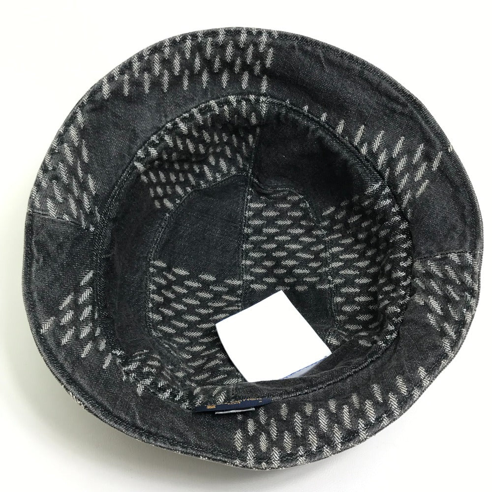 LOUIS VUITTON hat MP3244 cotton Black x white bonnet denim LV MADE Heart mens „M Used Authentic