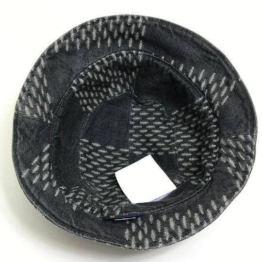 LOUIS VUITTON hat MP3244 cotton Black x white bonnet denim LV MADE Heart mens „M Used Authentic