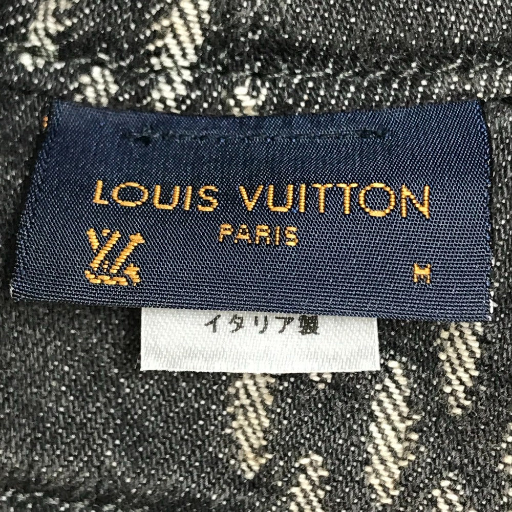 LOUIS VUITTON hat MP3244 cotton Black x white bonnet denim LV MADE Heart mens „M Used Authentic