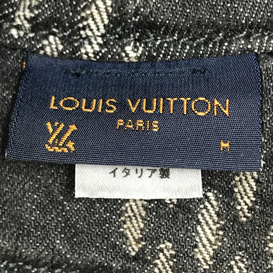 LOUIS VUITTON hat MP3244 cotton Black x white bonnet denim LV MADE Heart mens „M Used Authentic