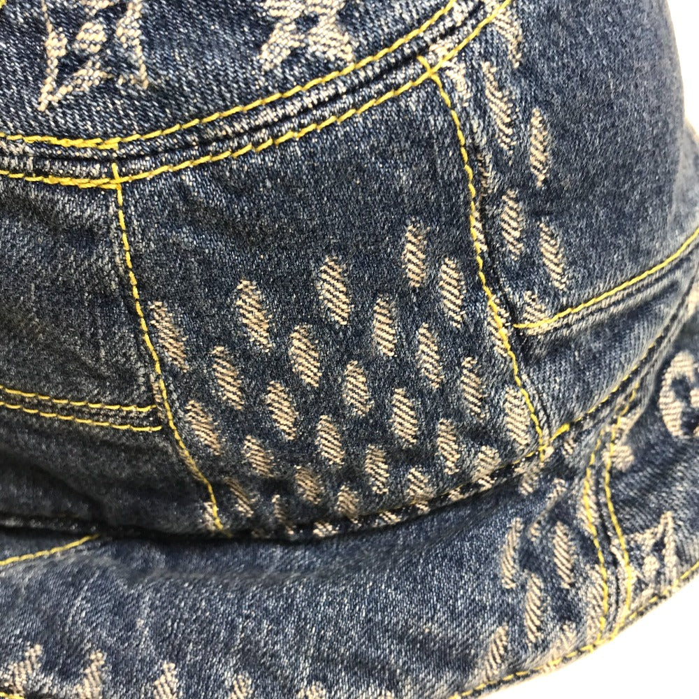 LOUIS VUITTON hat MP3242 cotton Blue / Brown NIGO collaboration Bonnet Denim LV MADE mens M Used Authentic