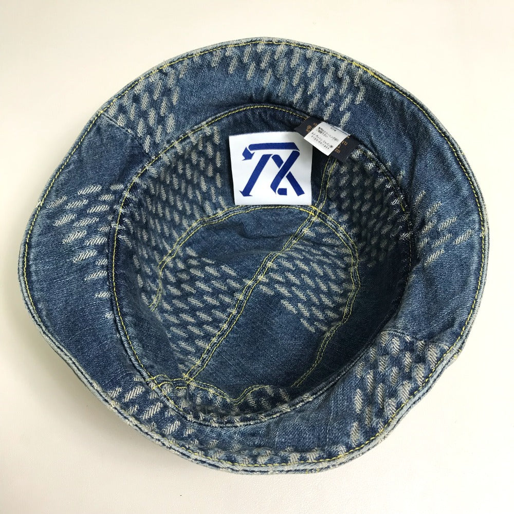 LOUIS VUITTON hat MP3242 cotton Blue / Brown NIGO collaboration Bonnet Denim LV MADE mens M Used Authentic