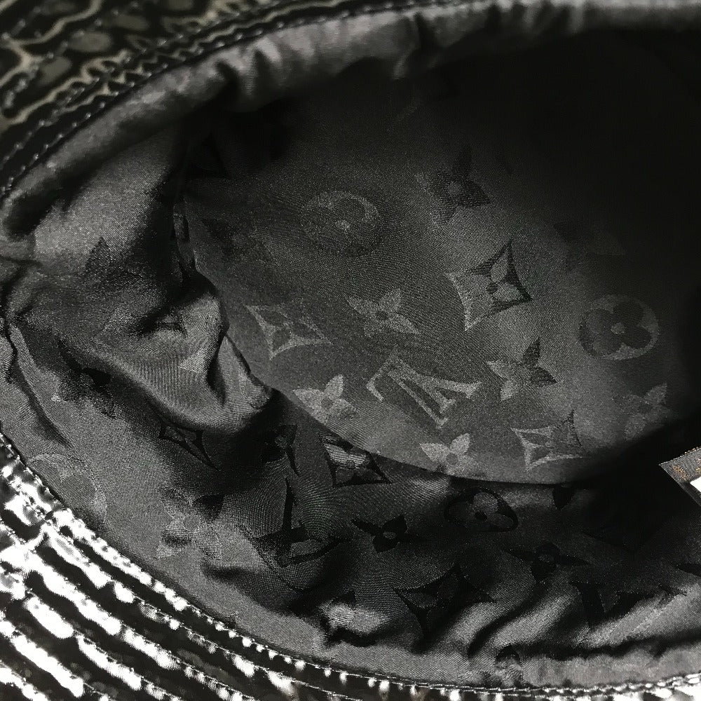 LOUIS VUITTON hat M77020 enamel black Monogram flower Bob Rainey Day unisex(Unisex) Used Authentic