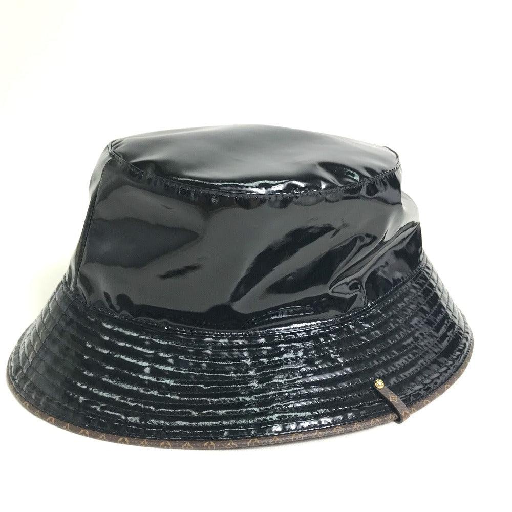 LOUIS VUITTON hat M77020 enamel black Monogram flower Bob Rainey Day unisex(Unisex) Used Authentic