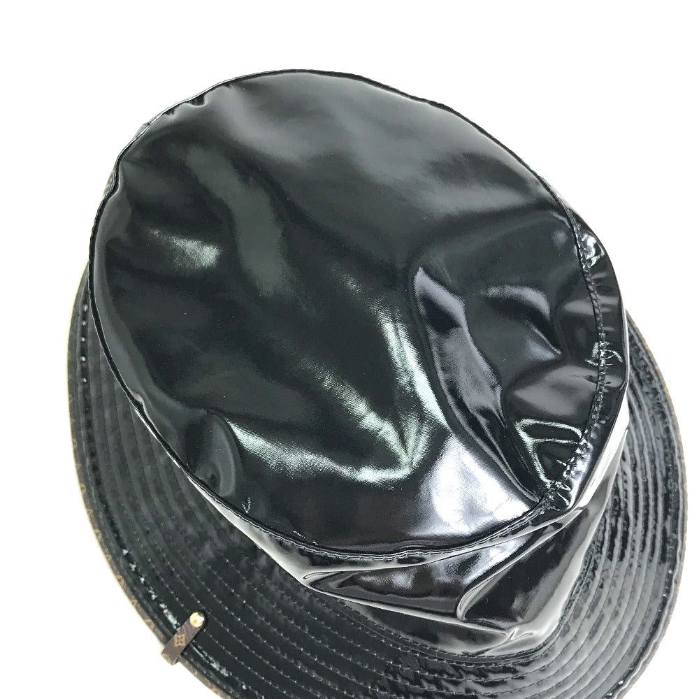 LOUIS VUITTON hat M77020 enamel black Monogram flower Bob Rainey Day unisex(Unisex) Used Authentic
