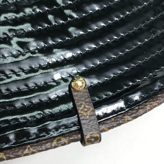LOUIS VUITTON hat M77020 enamel black Monogram flower Bob Rainey Day unisex(Unisex) Used Authentic
