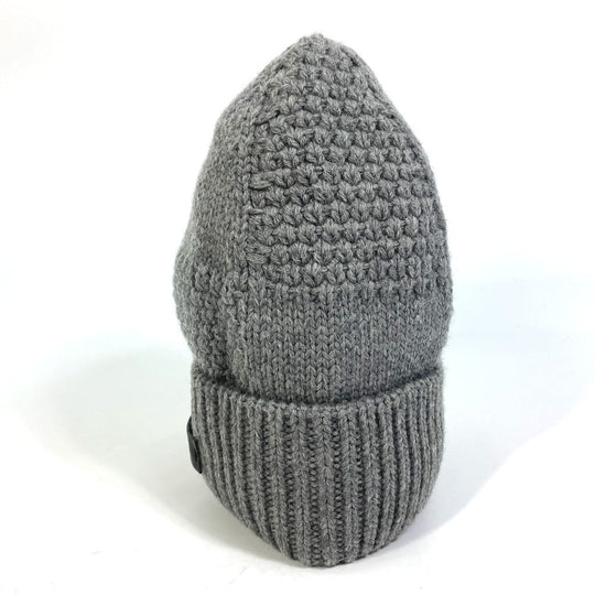 LOUIS VUITTON Knit hat M74404 wool gray Beanie knit cap Damier Bonnet Helsinki unisex(Unisex) Used Authentic