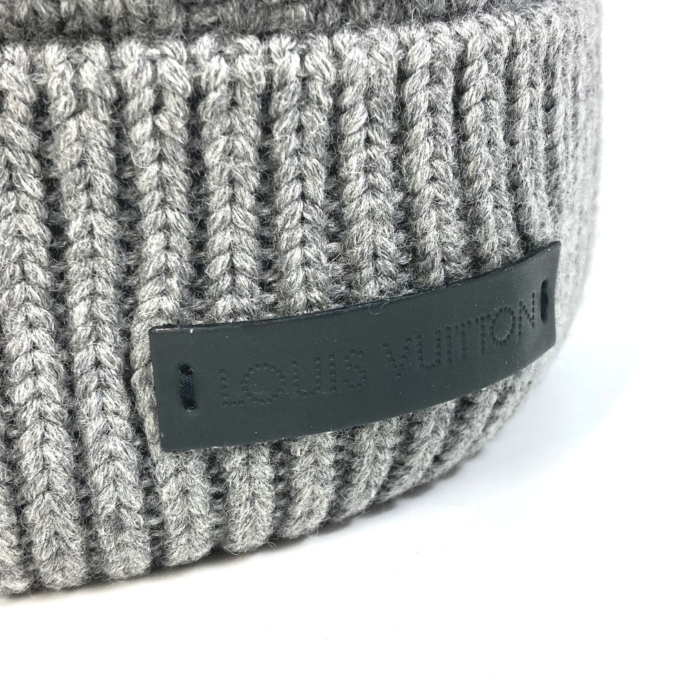 LOUIS VUITTON Knit hat M74404 wool gray Beanie knit cap Damier Bonnet Helsinki unisex(Unisex) Used Authentic