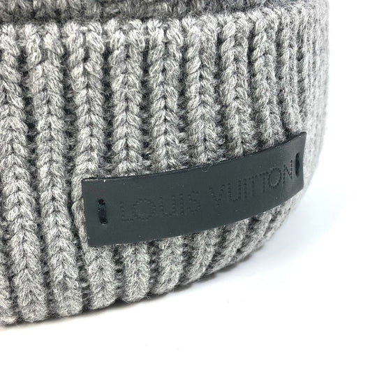 LOUIS VUITTON Knit hat M74404 wool gray Beanie knit cap Damier Bonnet Helsinki unisex(Unisex) Used Authentic