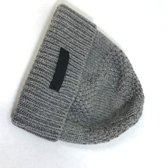 LOUIS VUITTON Knit hat M74404 wool gray Beanie knit cap Damier Bonnet Helsinki unisex(Unisex) Used Authentic