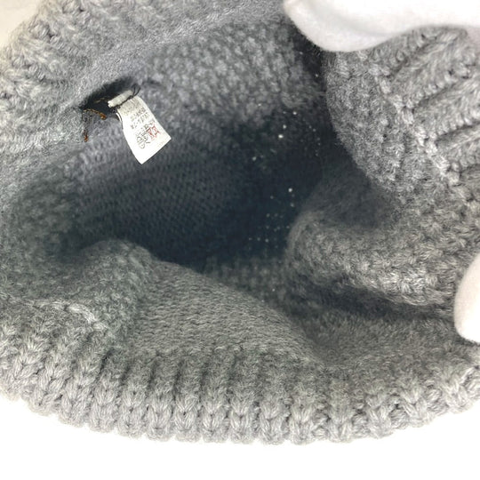 LOUIS VUITTON Knit hat M74404 wool gray Beanie knit cap Damier Bonnet Helsinki unisex(Unisex) Used Authentic