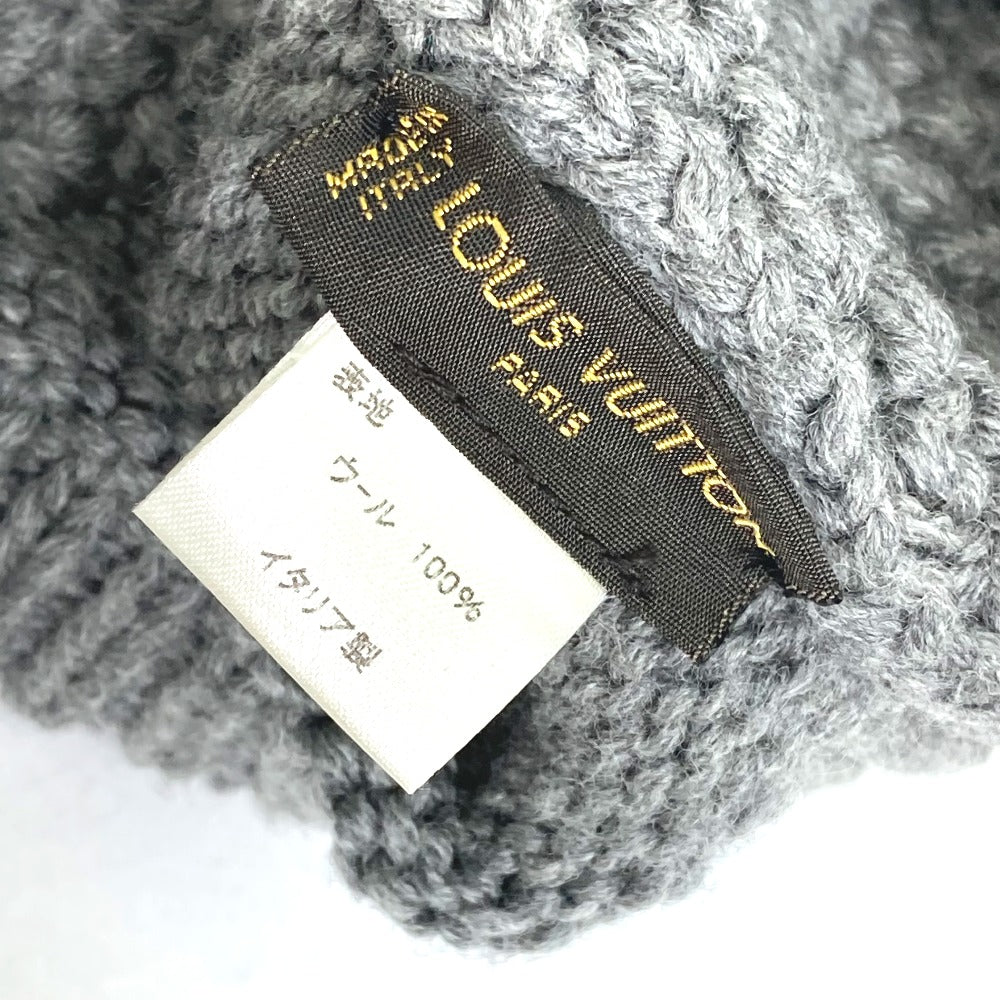 LOUIS VUITTON Knit hat M74404 wool gray Beanie knit cap Damier Bonnet Helsinki unisex(Unisex) Used Authentic