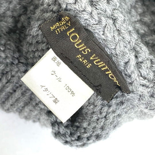 LOUIS VUITTON Knit hat M74404 wool gray Beanie knit cap Damier Bonnet Helsinki unisex(Unisex) Used Authentic