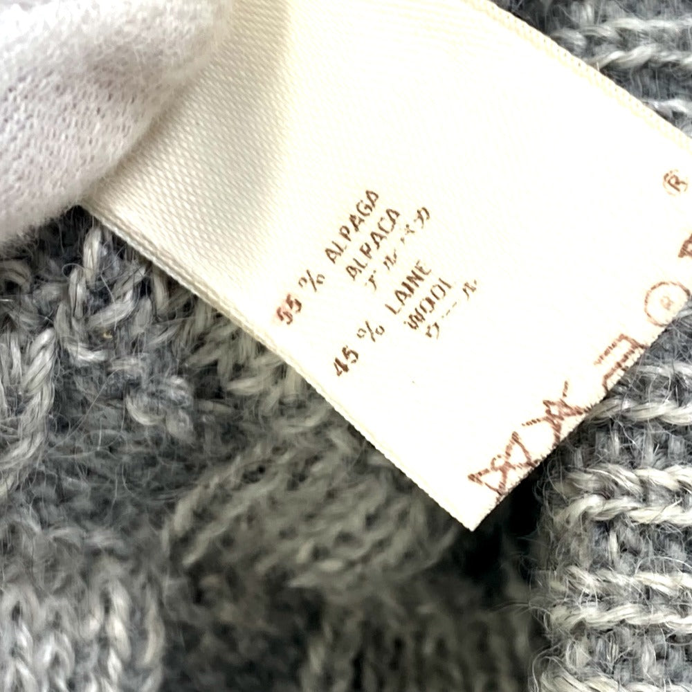 LOUIS VUITTON Knit hat wool gray Damier Beanie Women M Used Authentic