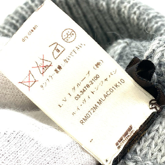 LOUIS VUITTON Knit hat wool gray Damier Beanie Women M Used Authentic