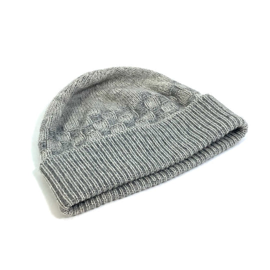 LOUIS VUITTON Knit hat wool gray Damier Beanie Women M Used Authentic