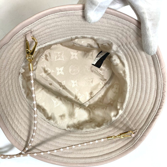 LOUIS VUITTON hat M77575 cotton white Apparel Bob LV Buddy Bucket Women M Used Authentic